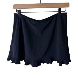 PROFILE BY GOTTEX Ruffle Pull on Swim Skirt BLACK Size Small